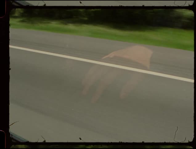 A car drives on a road
