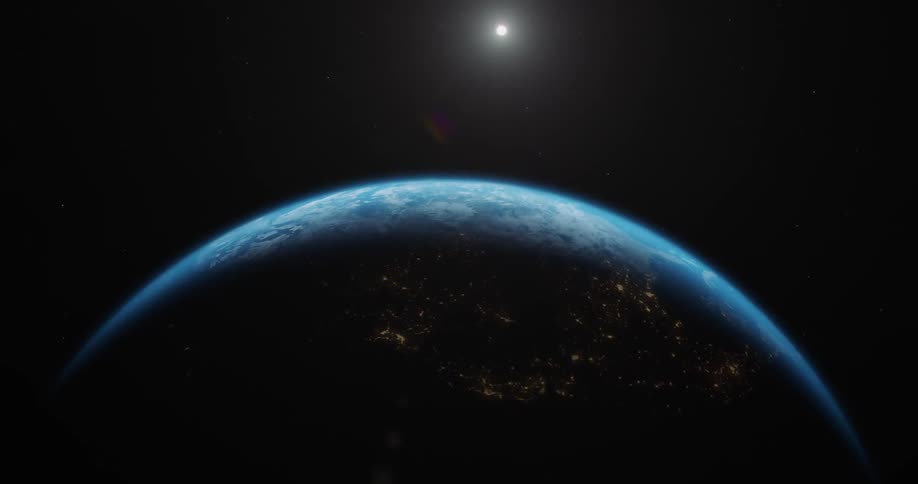 The sun is shining down on the earth