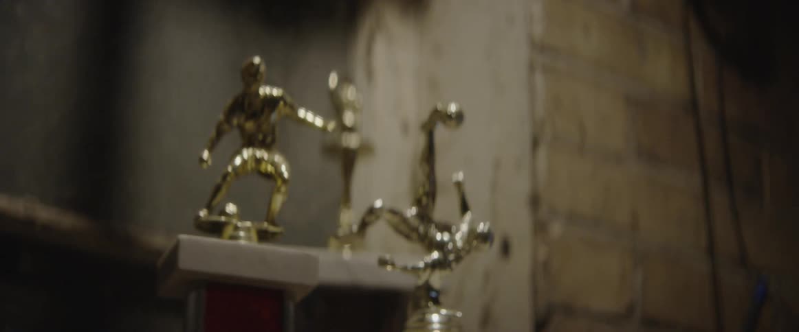 Collection of soccer trophies