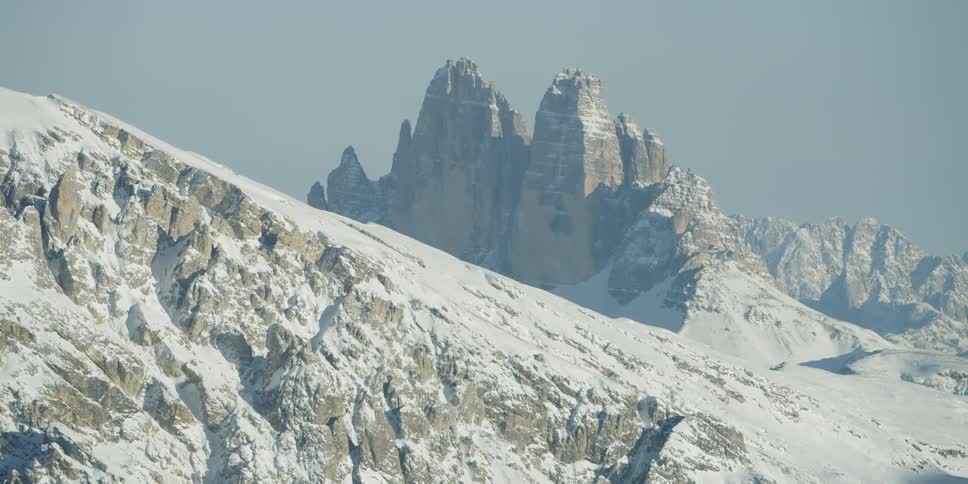 Snow covers mountain peaks