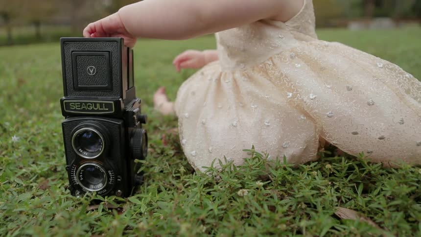 A child is taking a picture