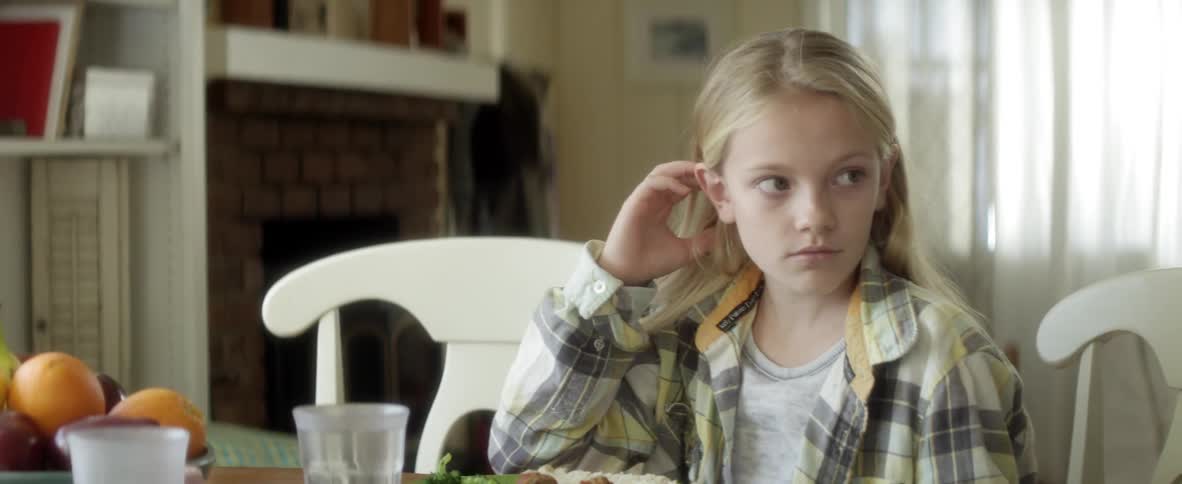 A child is served dinner
