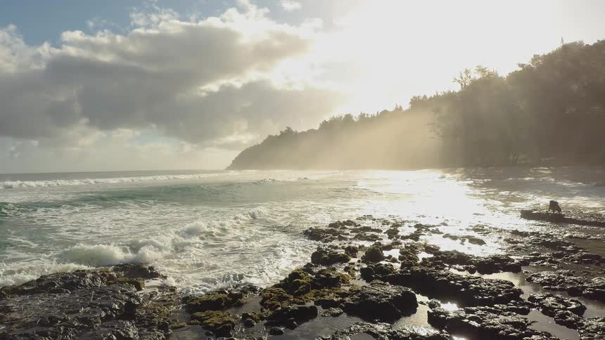 The waves are rough around this coastline