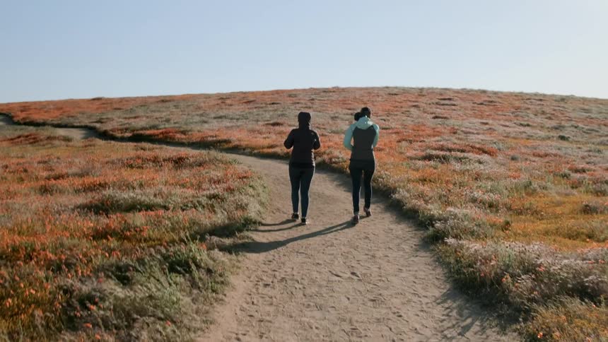 Friends enjoying wildflower fields