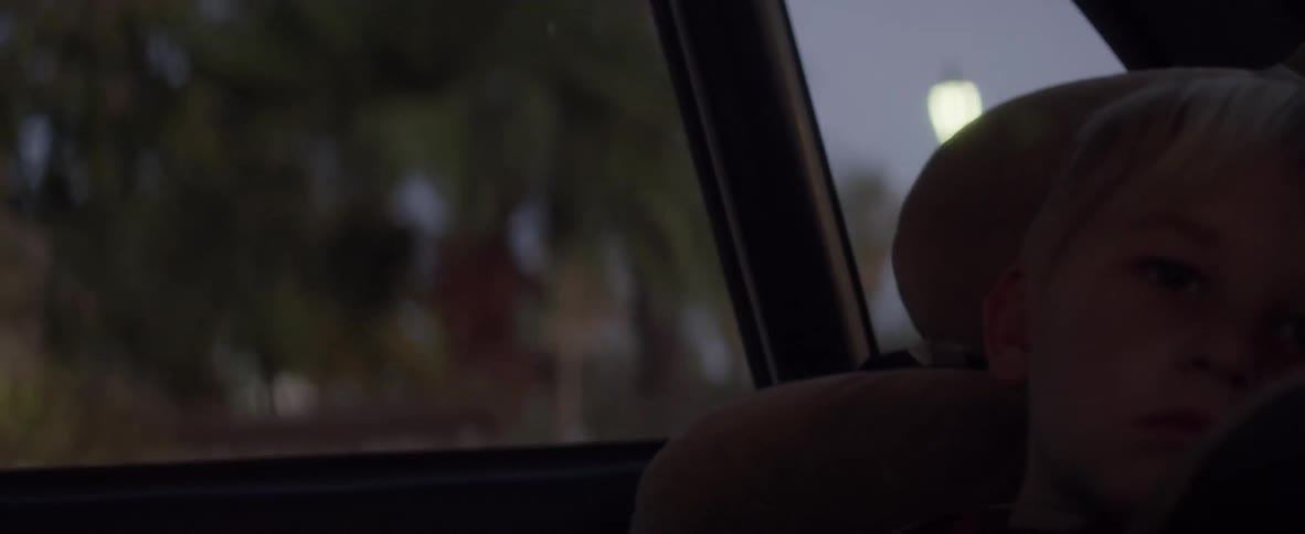 Kid looking around sitting in a moving car