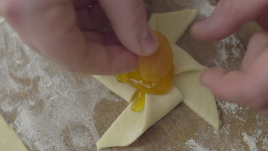 Person preparing a pastry