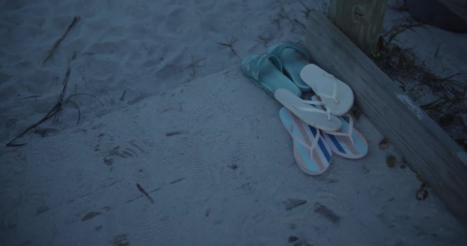 Flip flops on a sandy beach