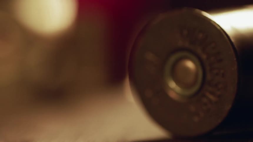 A bullet sits on a surface