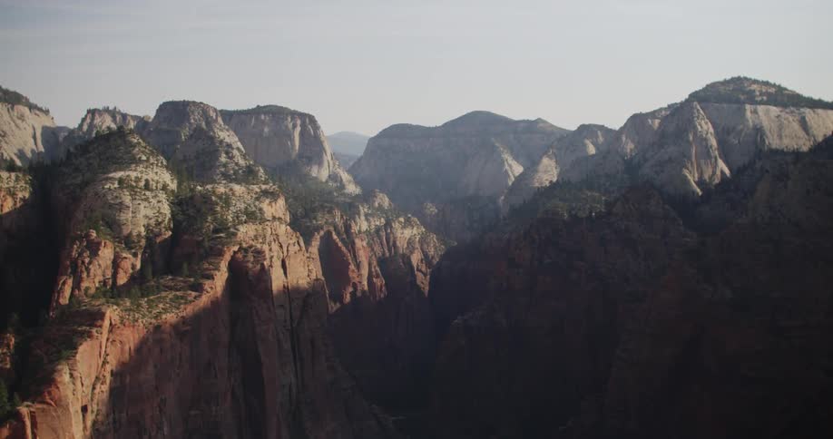 Aerial view of some very steep mountains
