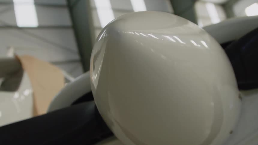 The plane propeller is white