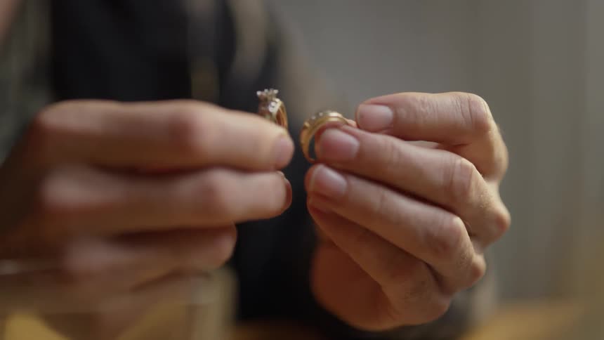 Person holding two rings