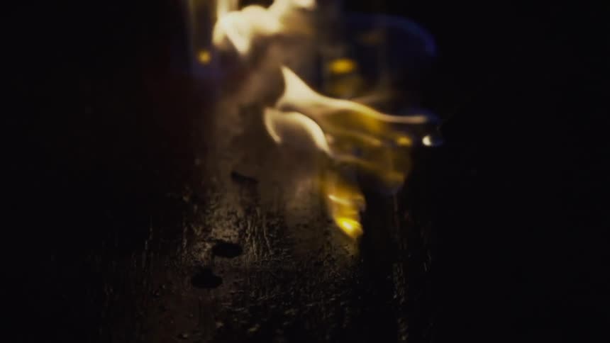 Close up of flames in the dark