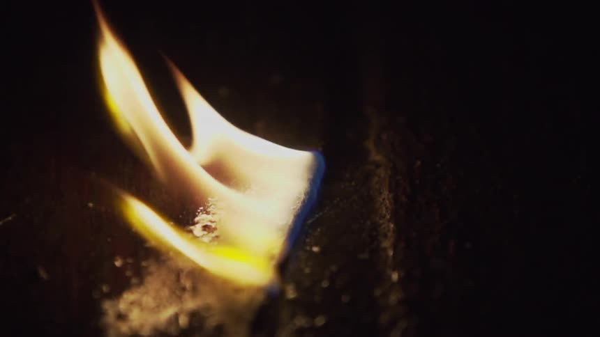 A flame burning on the ground
