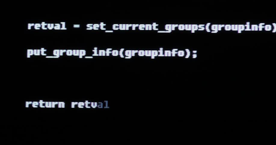 Text flashes on a computer screen