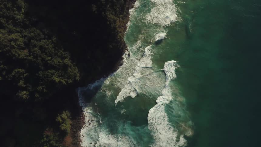 Water splashes to shore