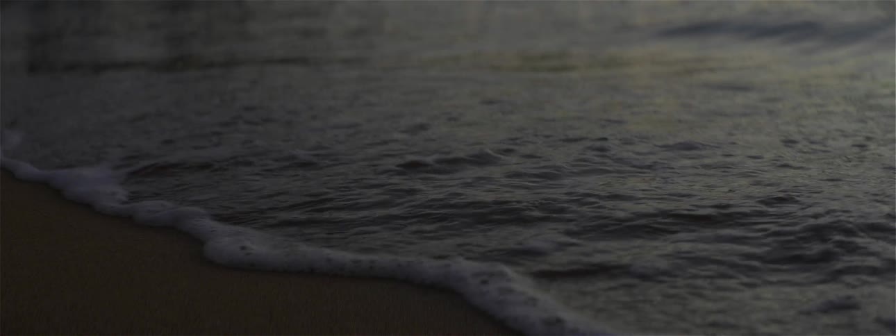 A wave flows onto the beach shore