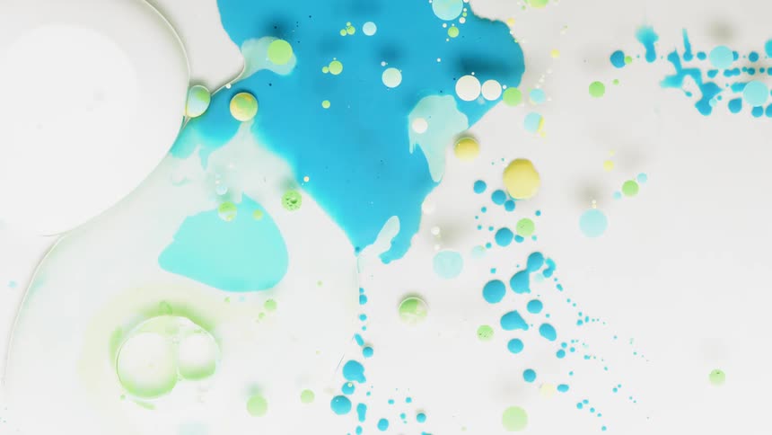 Different colors of bubbles and swirling liquid