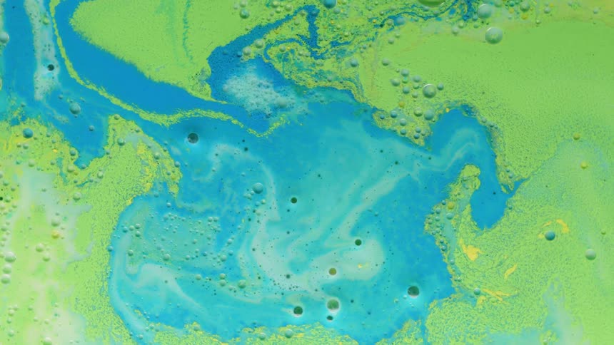 Colorful paint flows and swirls