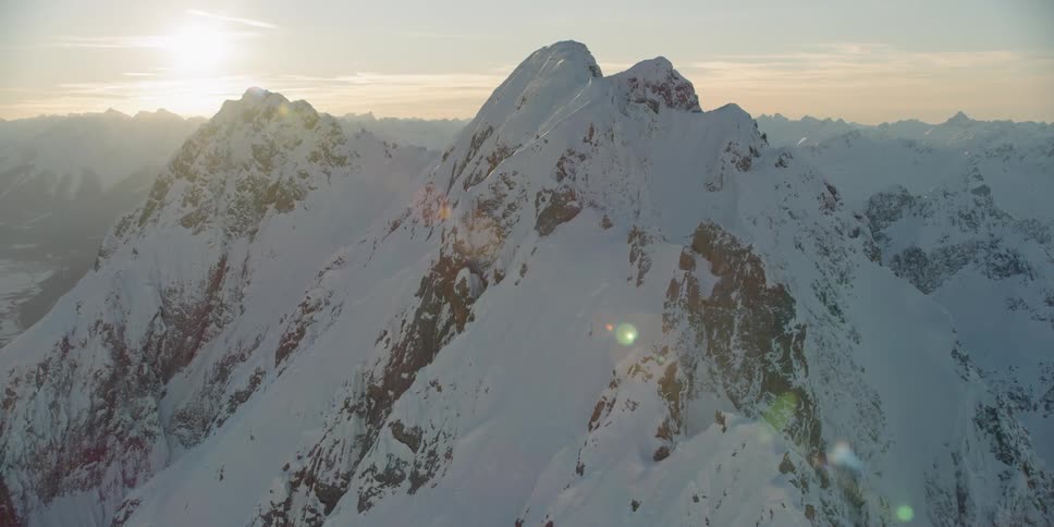 Snow covers the mountain