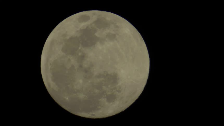 A full moon in a clear sky