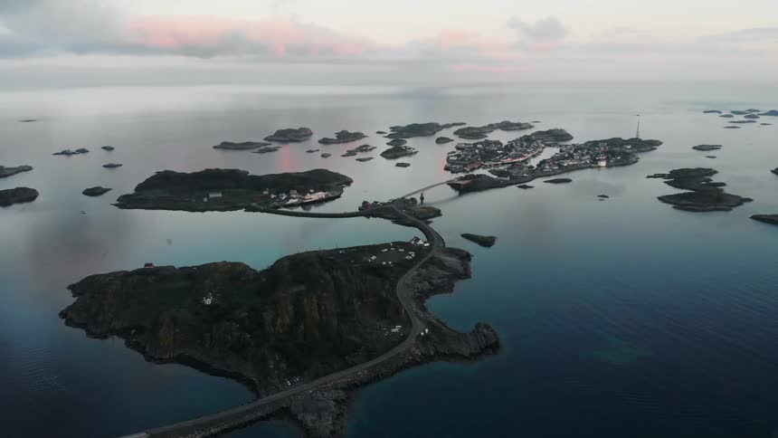 The water around the islands is calm