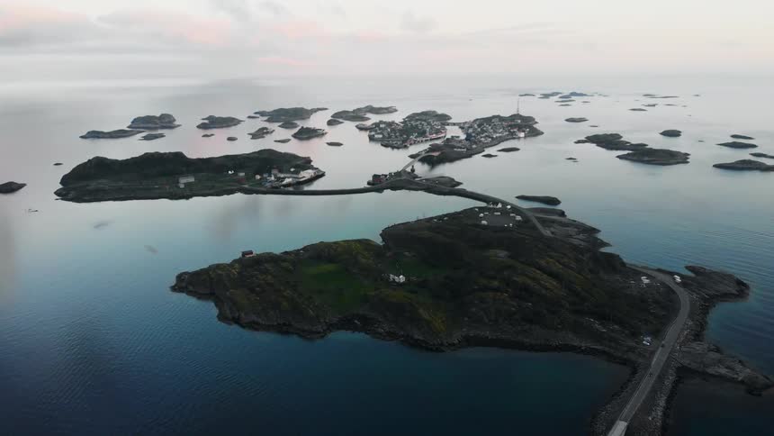 Many islands linked together by a bridge