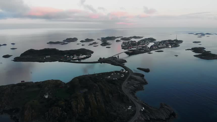 Islands linked together by a bridge