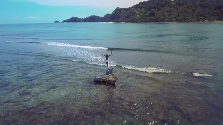 Statue floating in the water