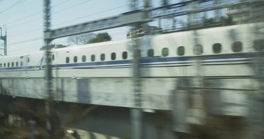 A train is speeding by