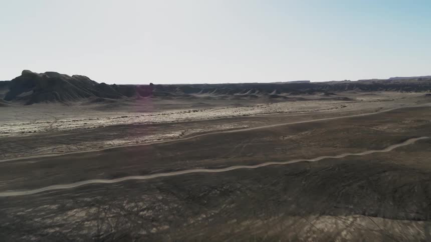 Sandy hilly desert on a clear day
