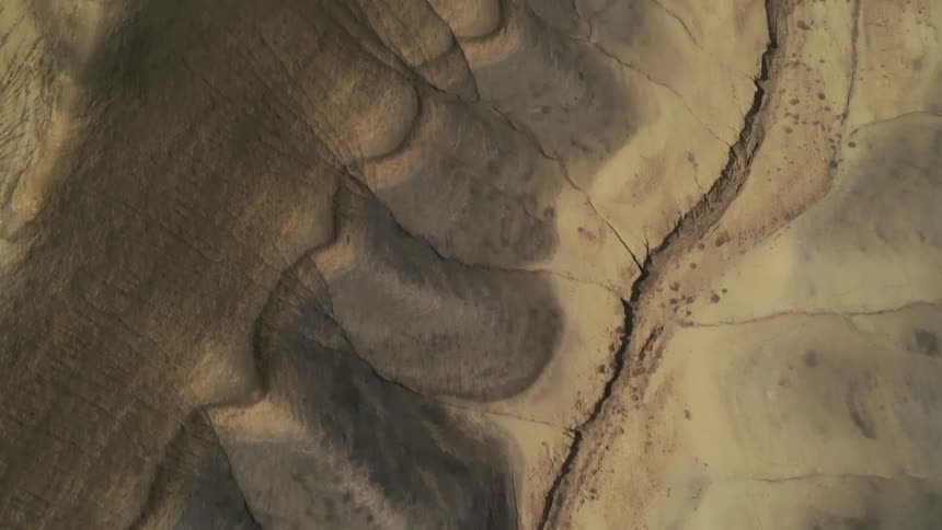 Mountain range covered in dry earth
