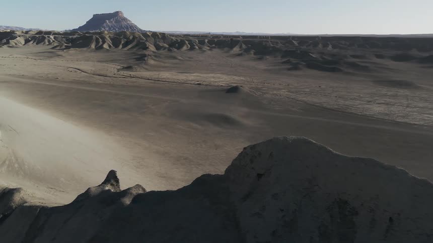 Sandy hilly desert on a clear day