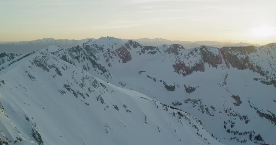 Snow covers the mountains