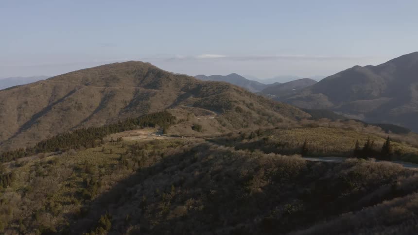 Large mountain range on a sunny day