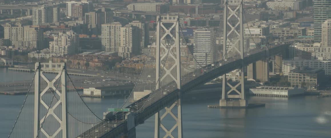 Bay bridge in san francisco on sunny day