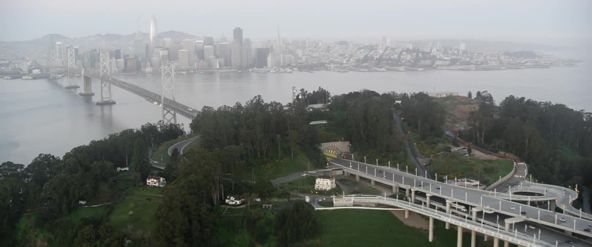 Large bridge connects two cities