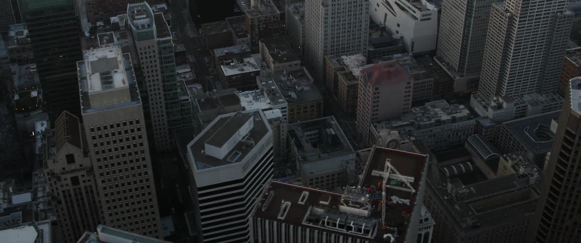 Many buildings in the downtown of a city