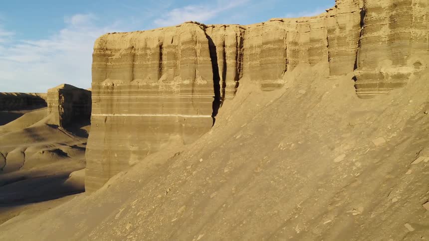 Sandy hilly desert with a large plateau