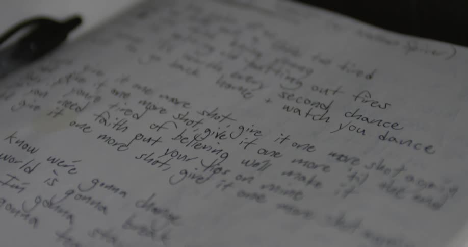 Notebook with words written on it