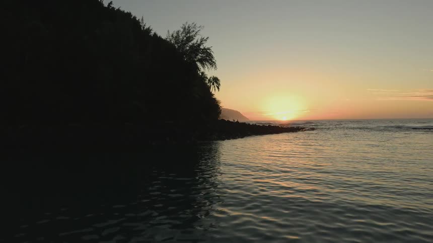 The tide flows towards the shore