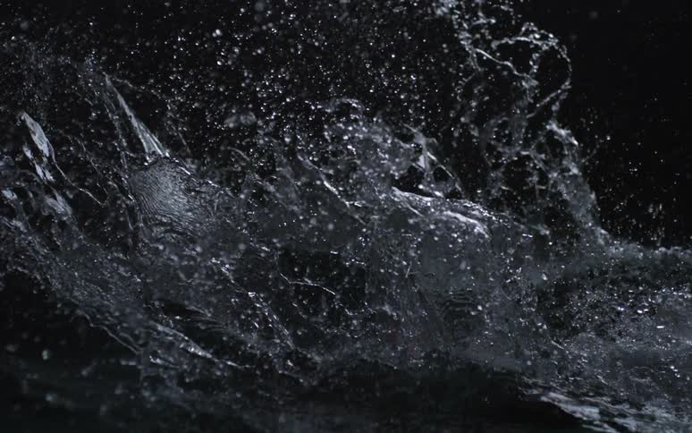 Water splashes into the air