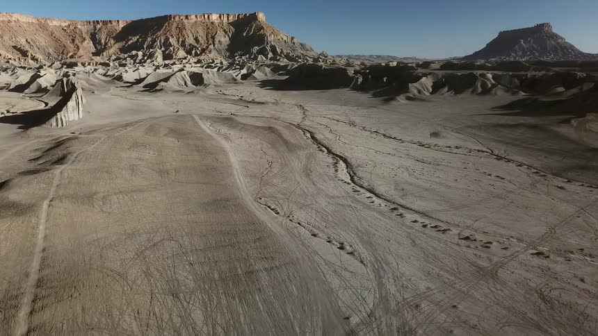 Hilly desert landscape with large plateau