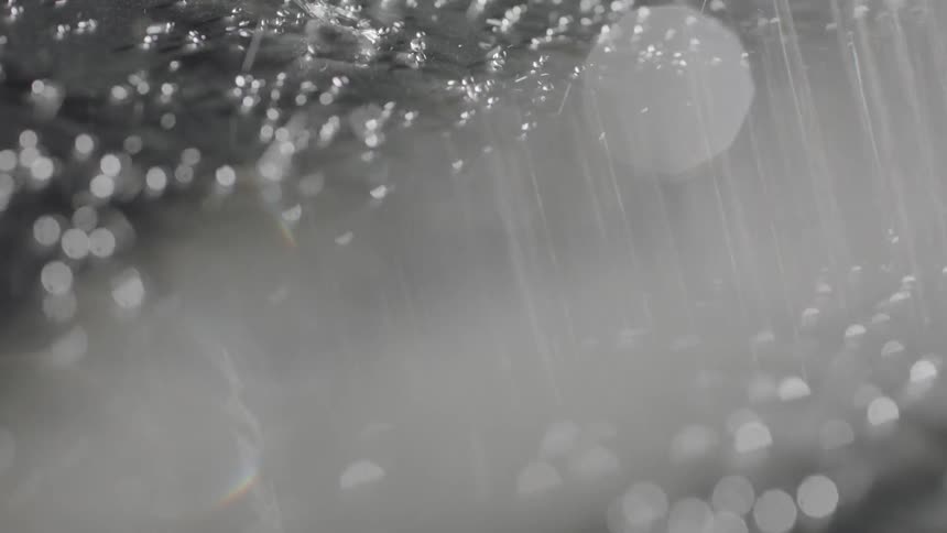 Water splashes and flows