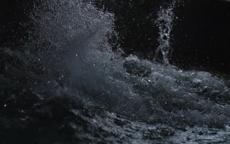 Water splashes into the air