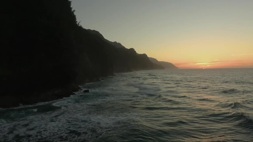 The ocean tide flows towards the shore