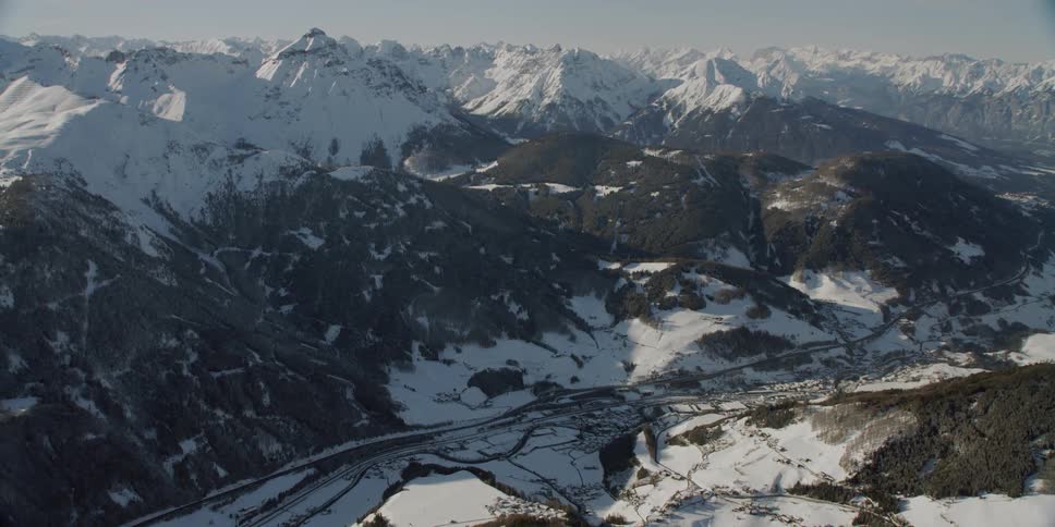 The village Matrei with the Brenner Autobahn