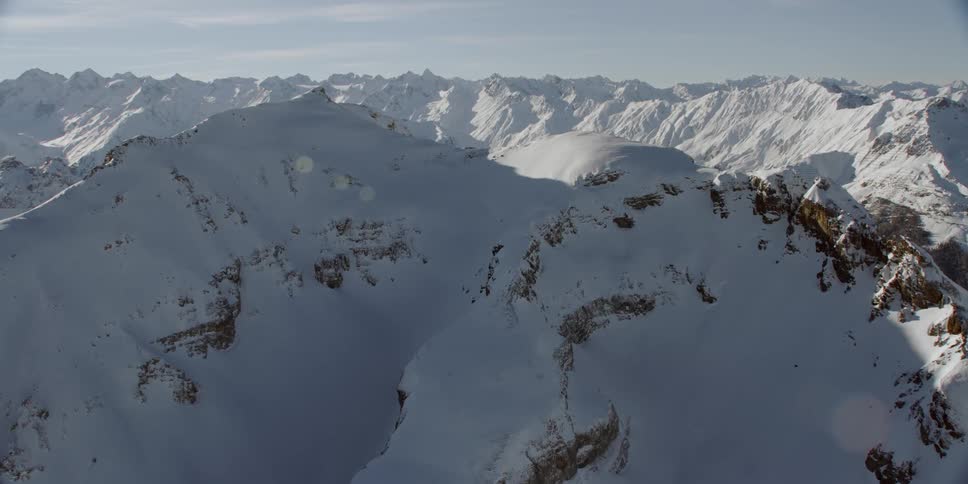Snow covers the mountain landscape