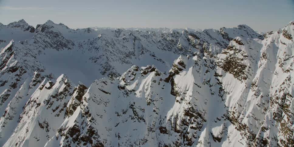 Snow covers the mountain landscape