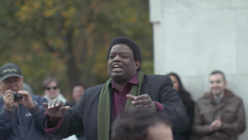 A man is clapping