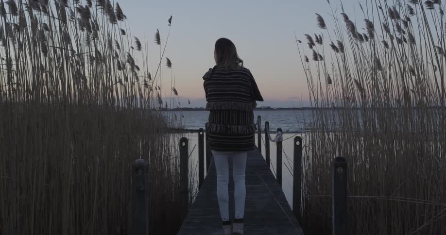 Girl Exploring Nature And Church